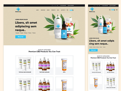 On-Demand Medicine & Health Care Products Delivery Portal clean ui landing page design marijuana minimalist minimalistic responsive design responsive web design uiux design