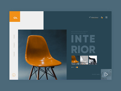 Interior Room Design Landing Page UI Design