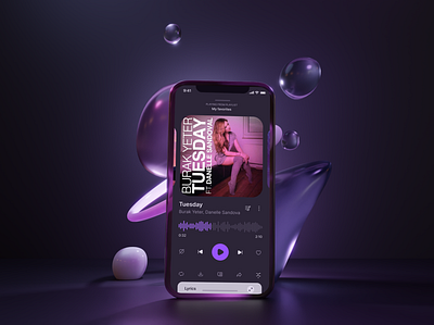Music player (dark) app audio audio player dark mobile app music music player player spotify ui yandex