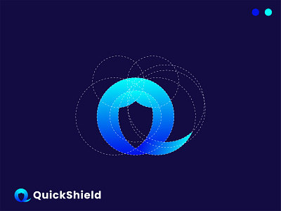 Quickshield branding logo abstract logo apps icon blue color logo brand identity branding creative logo golden ratio logo gradient logo letter logo logo logo design logotype modern modern logo q letter logo quick quick logo shield shield logo