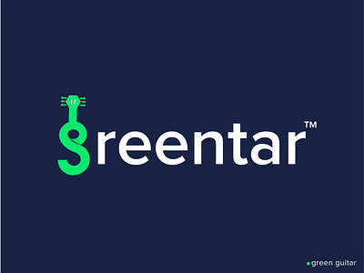 Greentar logo concept 2020 logo abstract logo brand identity business logo clean and simple combination mark creative logo flat color g letter green color green guitar guitar illustrator lettermark logotype modern logo music musician logo song related vector