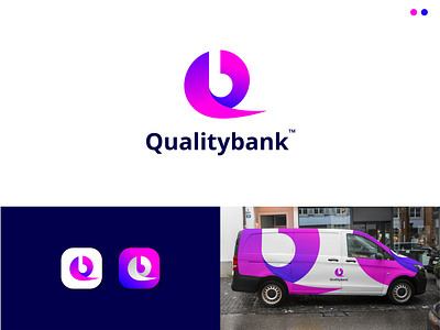 Quality bank logo design idea 2020 abstract logo agency logo apps icon b letter bank brand identity branding creative logo gradient logo illustrator lettermark logotype love romance modern logo pink color q letter quality