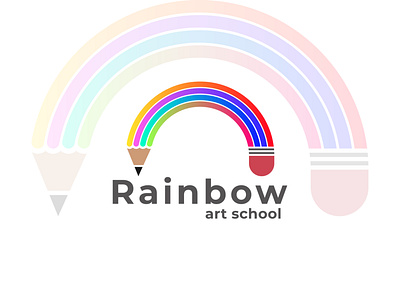 Rainbow art school logo concept 2020 trends abstract logo art brand identity business logo clean combination mark concept creative logo drawing gradient logo iconic logo lettermark logotype modern logo rainbow rainbow art school school simple