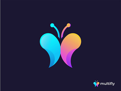 Multifly Logo Concept M + Butterfly 2020 logo abstract logo apps icon brand identity business logo butterfly creative logo fly gradient logo iconic logo letter logo lettermark logotype m modern logo monogram logo multi multicolor multifly simple and clean