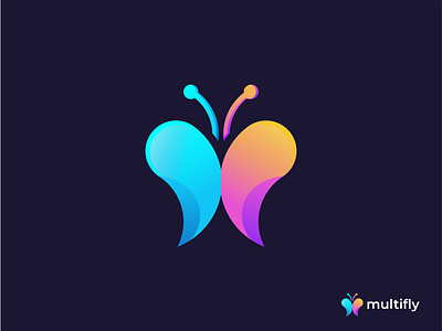 Multifly Logo Concept M + Butterfly