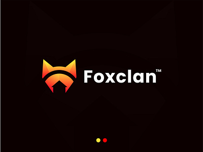 Foxclan Logomark 2020 trend abstract logo apps icon brand identity business logo clan creative logo fox foxlogo gradient logo house illustrator logomark logotype modern logo moderncolor pictorial mark red and yellow simple and clean symbol
