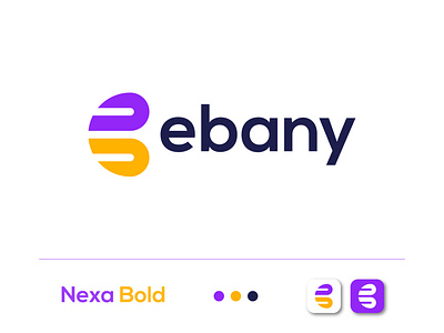 ebany logo for branding 2020 trendy color apps icon b letter logo brand identity concept creative logo e letter logo ebany flatdesign flatlogo illustrator lettermark logotype minimalist logo modern logo monogram logo purple and yellow color logo simple and clean symbol icon