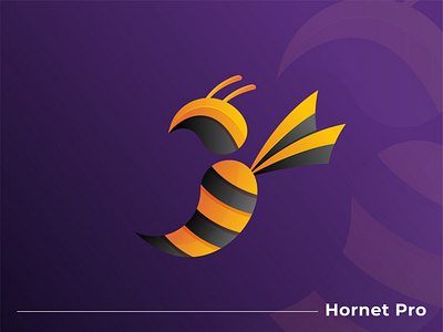Modern Pictorial mark Hornet pro logo abstract logo animal apps icon bee brand identity cartoon character fry gradient logo hive honey comb honeybee hornet pro icon illustrator modern logo pictorial mark simple and clean symbol wasp