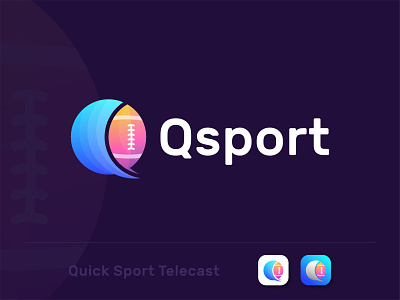 Qsport Logo Design for Sport Telecast abstract logo apps icon brand identity combination mark creative logo cricket football game gradient logo live modern logo pictorial mark play qsport quick simple and clean sport streaming symbol telecast