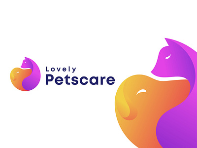 Lovely Petscare Pictorial Mark Logo abstract logo animal apps icon brand identity care cat combination mark creative logo dog favorite gradient logo lettermark love lovely modern logo pet pictorial mark simple and clean sweet trandy 2021