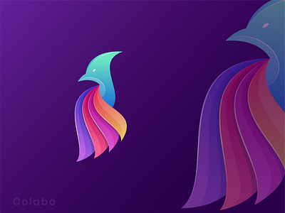 Colabo | Colorful Pictorial Mark Logo 2021 animal apps icon bird brand identity bright color character color colure cplabo creative logo emblem gradient logo hue illustrator modern logo paint pictorial mark simple and clean symbol