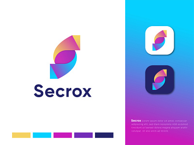 Secrox | Letter S | Modern Abstract Logo 2021 trend 3d design 3d s letter logo a b c d e f g h i j k l m n abstract logo apps icon brand identity branding builder corporate business creative logo design gradient logo graphic design letter logo letter s modern logo s logo mark secrox unique logo