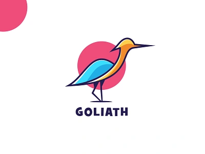 GOLIATH | Simple Mascot Logo animal apps icon ardeidae bird brand identity branding character design creative logo flat color free style goliath graphic design hand drawing heron illustration mascot modern logo simple and clean simple mascot vector