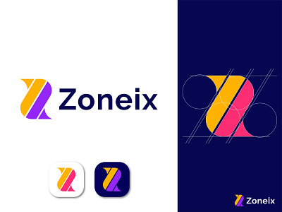 Zoneix | Letter Z | Modern Letter Mark Logo a b c d e f g h i j k l m n apps icon brand identity branding business logo corporate identity creative logo flat color graphic design grid system letter mark letter z logo trend 2021 modern logo monogram simple and clean technology trendy color vector zoneix