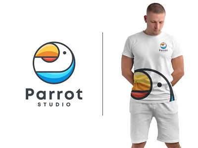 Parrot Studio | Simple Mascot Logo 2022 trand branding smart symbol