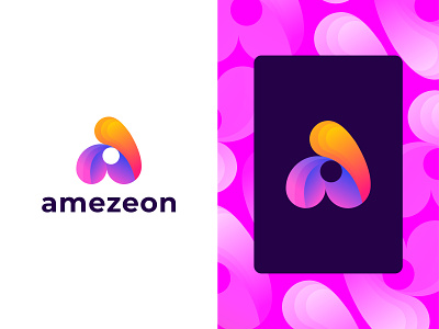 Amezeon | A Letter | Modern Abstract Logo a letter logo abstract logo amezeon apps icon brand identity branding business creative logo digital technology gradient flame burn campfire hot gradient logo letter mark modern logo monograms mountain logo overlay overlapping simple and clean symbol tech logo web logo