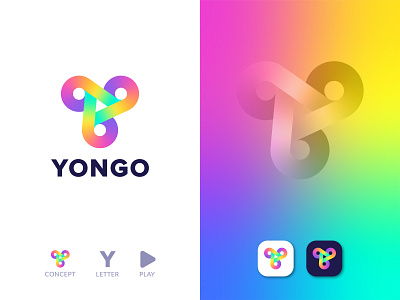 Yongo | Y Letter | Modern Abstract Logo 2022 trendy color abstract logo apps store brand identity branding bright color circle logo creative logo freefrom gradient go letter mark media icon modern logo modern symbol play store y letter yongo young