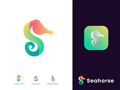 Seahorse | Abstract Logo Mark | New Concept abstract logo apps icon brand identity branding creative logo gradient logo illustration seahorse
