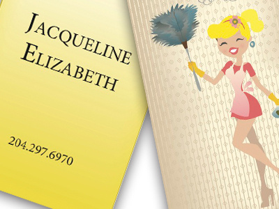 Cleaning Lady Business Card business card double sided illustration