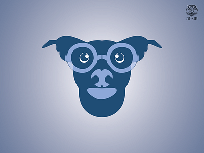 nerd-pup animal art logodesign vector vectorart