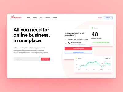 Kolabree Landing Page affordance branding clean design landing page real project saas single selection ui ux vector