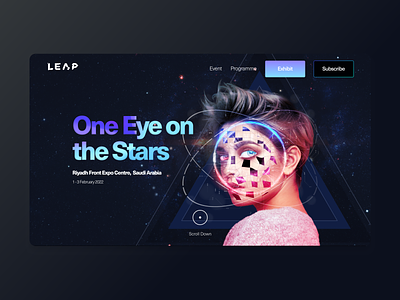LEAP - Homepage affordance clean design events hero real project responsive saas signifier web design website design