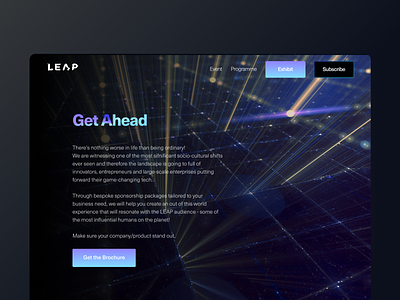 LEAP - Get Ahead affordance clean cool design digital imaging dubai events real project saas signifier web design website design