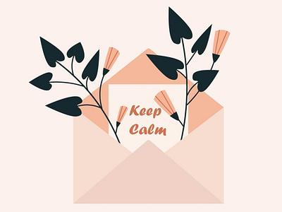 Keep Calm calm post calmness flat illustration illustrator patience post card post vector thank card