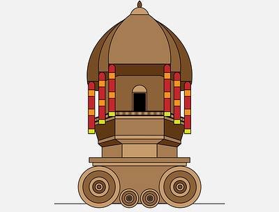 Valluvar Kottam - Pride of Chennai chariot vector chennai vectors flat illustration illustrator pride of chennai thiruvalluvar valluvar kottam