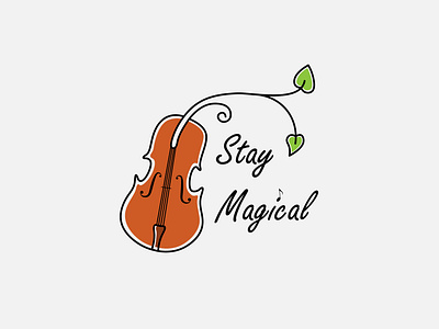 Stay Magical guitar vector happy vector illustrator love magical minimal guitar motivation plant guitar stay magical
