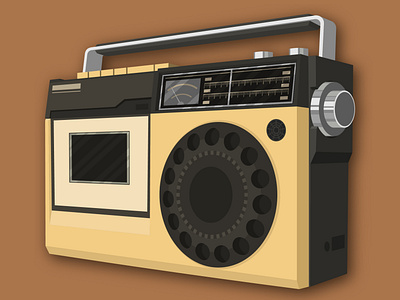 Nostalgic Radio setup childhood flat radio fm radio illustrator nostalgic radio tape recorder vector radio
