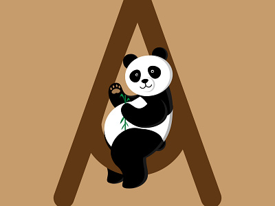 Panda alphabet animal vector english illustrator letter letter vector panda panda flat