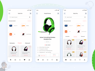 Head phone mobile app UI/UX design mobile app design ui ui ux design ui kit ui mobile app uiux