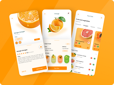 Fresh Fruits Mobile Apps Design app app design app ux design banana design fruit fruit illustration fruity logo mobile mobile app mobile app design mobile app ui design mobile apps design mobile ui pear strawberry ui design uiux ux