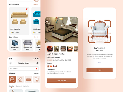 Furniture Shop UI App app app design app ui app ux design chair chair design mobile app design furniture furniture app furniture store furniture ui design interior mobile app design mobile ui sofa ui ui design ui mobile app design uiux ux