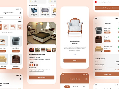 Furniture Shop UI App app design app ux design chair chair ui design furniture app furniture mobile app furniture store furniture ui design interior logo mobile app mobile app design mobile ui mobile ui design sofa ui ui design uiux ux