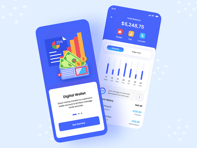 Digital Wallet UI App by Tofajjal Mirza on Dribbble