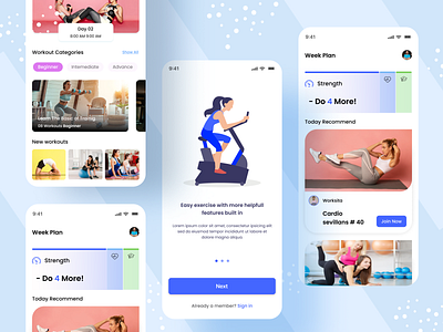 Fitness Concept - Mobile App Design app ux design crossfit design exercise fitness fitness app fitness concept fitness concept mobile app gym mobile mobile app mobile app design mobile ui personal trainer ui ui design uiux ux workout