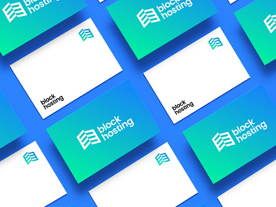 block hosting brand branding business card design gradient graphic design hosting logo software stationary tech technology