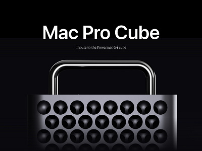 Mac Pro Cube Concept 3d render