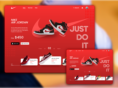 Nike Website UI design air jordan ecommerce nike nike website shoes website