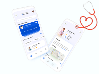 Medical Mobile App app clean clinic design doctor doctor appointment health healthcare hospital medical app medicine minimalist mobile patient app ui ux