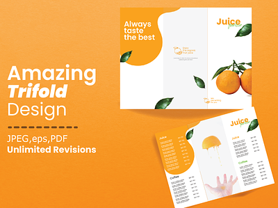 juice bar trifold design brochure brochure design tri fold design trifold