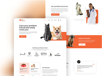 Pet Health Care Web Landing page health care landing page pet web website