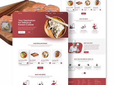 Korean Food delivery website branding food delivery korean korean food landing page ui ui design web website