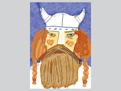 The Viking art artistic colourful digital digital illustration digital watercolor digitalart expressive illustration ipad pro portrait procreate procreate art watercolour illustration whimical