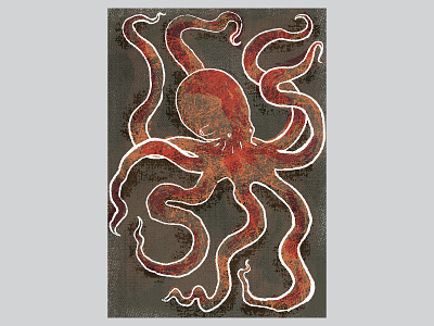 Octopus digital illustration expressive graphic grunge grunge texture illustration ipad pro procreate procreate art