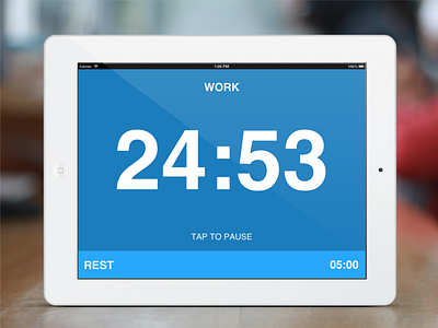 iPad - Countdown blue new simple timer