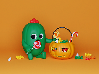 Cato's Halloween 3d art 3dcharacter 3dillustration blender3d character design fridony graphicdesign halloween illustration