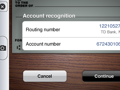 Add Bank Confirmation bank account mobile ui